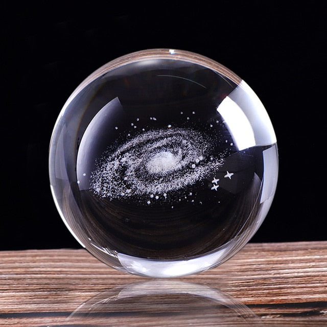 3D Laser Engraved Galaxy Crystal Ball 80mm / Just Ball Home decor - by Goodies Realm