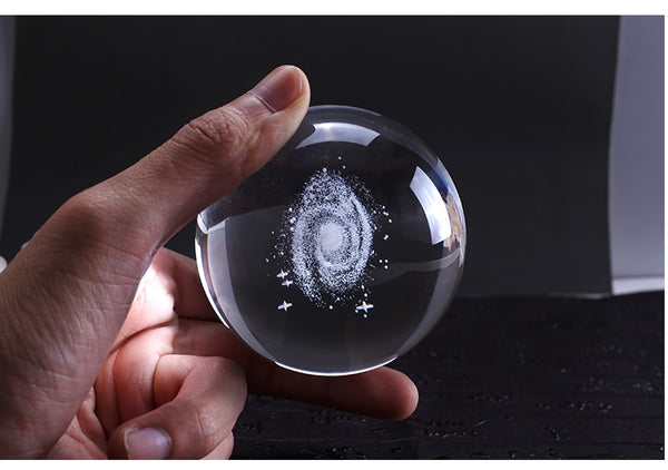 3D Laser Engraved Galaxy Crystal Ball Home decor - by Goodies Realm