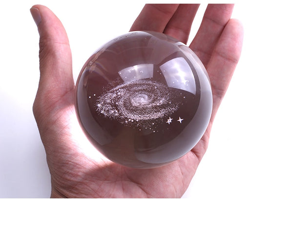 3D Laser Engraved Galaxy Crystal Ball Home decor - by Goodies Realm