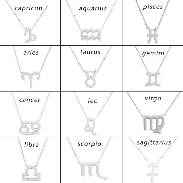 Zodiac Sign Pendant Necklace Jewelry - by Goodies Realm