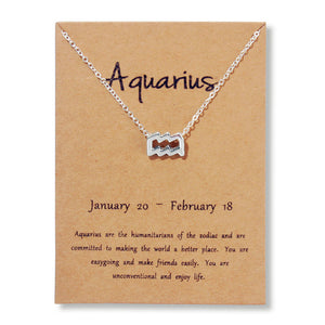 Zodiac Sign Pendant Necklace Aquarius Jewelry - by Goodies Realm