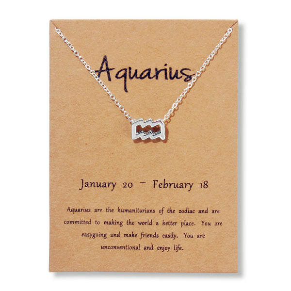 Zodiac Sign Pendant Necklace Aquarius Jewelry - by Goodies Realm