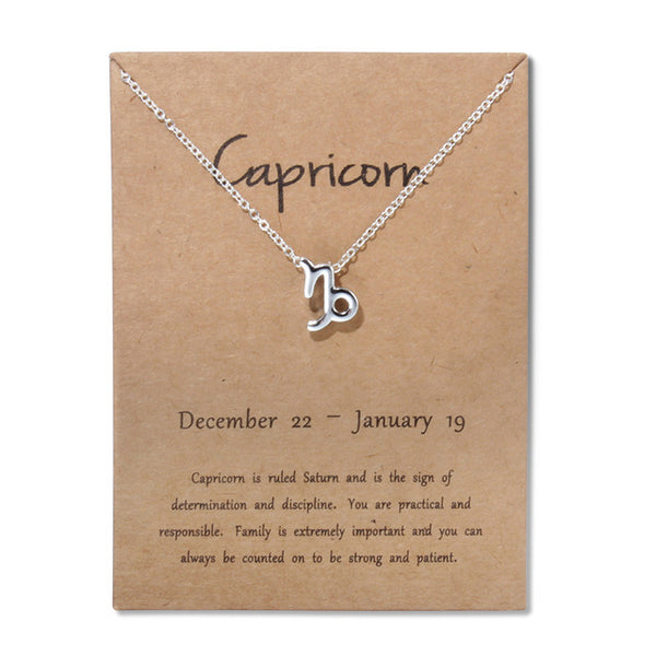 Zodiac Sign Pendant Necklace Capricorn Jewelry - by Goodies Realm