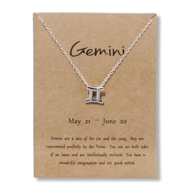 Zodiac Sign Pendant Necklace Gemini Jewelry - by Goodies Realm