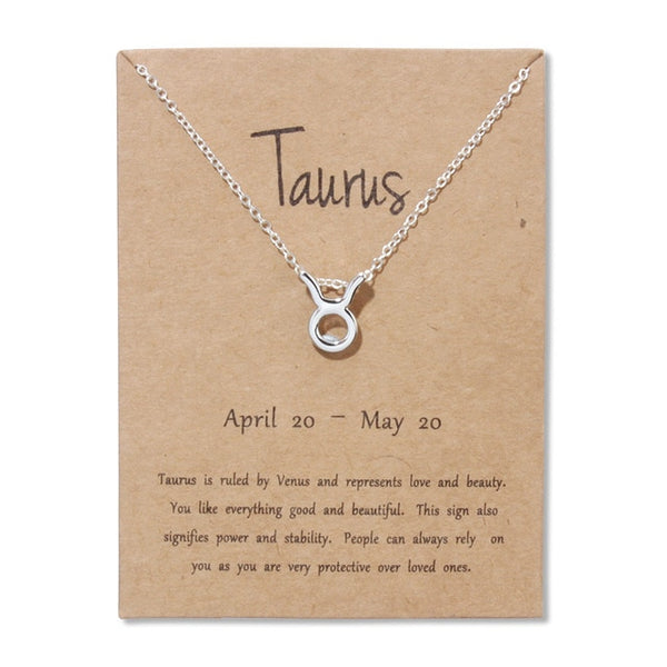 Zodiac Sign Pendant Necklace Taurus Jewelry - by Goodies Realm