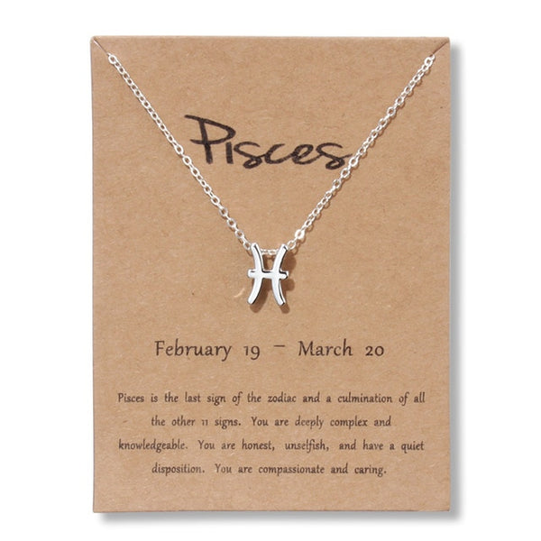 Zodiac Sign Pendant Necklace Pisces Jewelry - by Goodies Realm