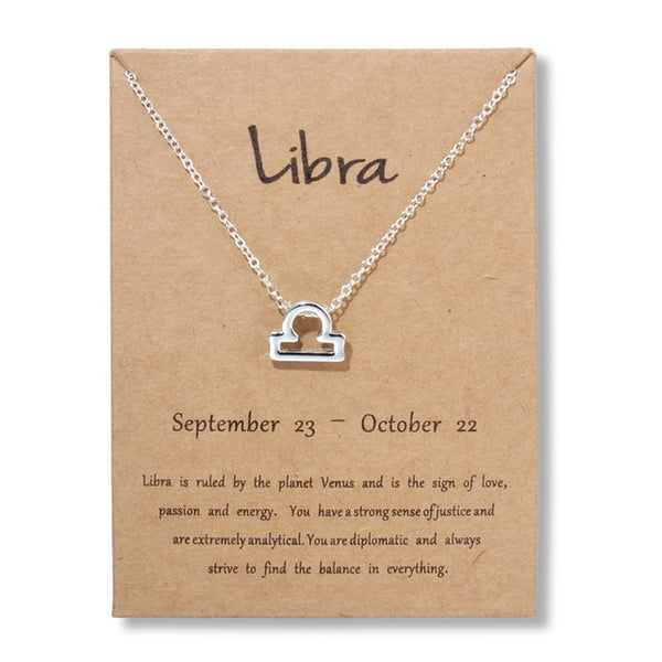 Zodiac Sign Pendant Necklace Libra Jewelry - by Goodies Realm