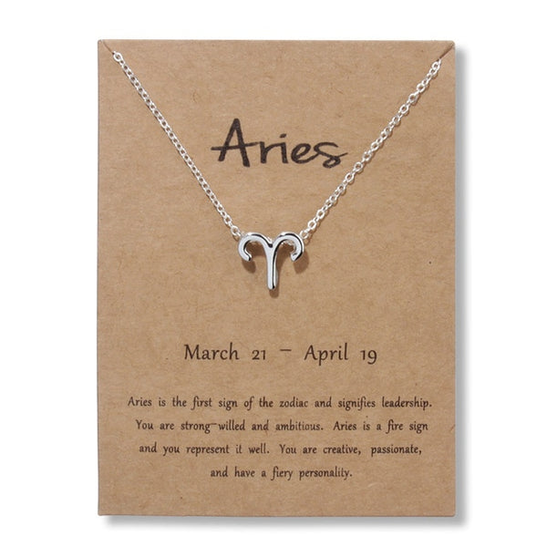 Zodiac Sign Pendant Necklace Aries Jewelry - by Goodies Realm