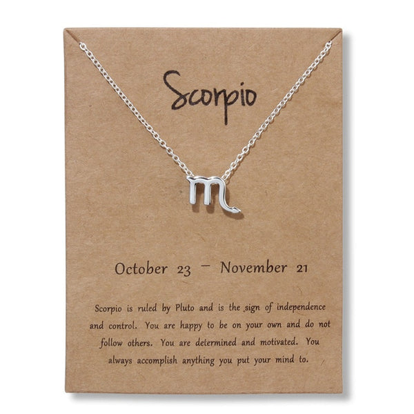 Zodiac Sign Pendant Necklace Scorpio Jewelry - by Goodies Realm